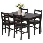 5-Piece Solid Wood Dining Set for 4