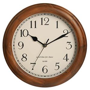 Retro Wooden Wall Clock - 11 Inch Silent Design