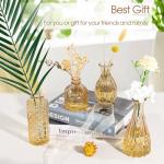 Gold Amber Glass Bud Vases Set of 12