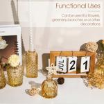 Gold Amber Glass Bud Vases Set of 12