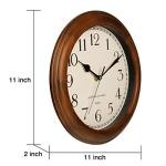Retro Wooden Wall Clock - 11 Inch Silent Design