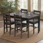 5-Piece Solid Wood Dining Set for 4