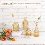 Gold Amber Glass Bud Vases Set of 12