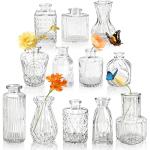 Set of 12 Rustic Glass Bud Vases