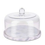 Marble Cheese Dome Cake Stand with Lid 8.7