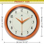 Retro 9-Inch Silent Sweep Mid-Century Wall Clock