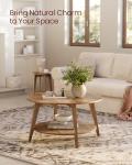 MAEZO Round Honey Brown 2-Tier Coffee Table