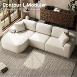 Ivory Beige Modular Sectional Sofa with Chaise
