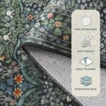 Lahome Floral Washable 5x7 Soft Green Rug