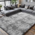 Soft Tie-Dye Grey Shag Area Rug 5x8