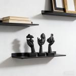 Black Abstract Thinker Statue Set - 3 Pieces