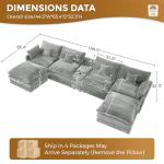 145" Light Grey Cloud U-Shaped Sectional Sofa