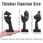 Black Abstract Thinker Statue Set - 3 Pieces
