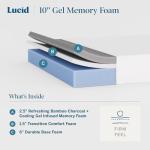 Lucid 10 Inch Twin XL Gel Memory Foam Mattress
