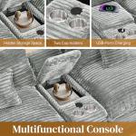 145" Light Grey Cloud U-Shaped Sectional Sofa