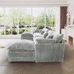 145" Light Grey Cloud U-Shaped Sectional Sofa
