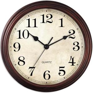Bronze 9-Inch Silent Wall Clock for Any Room