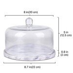 Marble Cheese Dome Cake Stand with Lid 8.7