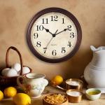 Bronze 9-Inch Silent Wall Clock for Any Room