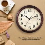 Bronze 9-Inch Silent Wall Clock for Any Room