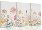 Colorful Wildflower Canvas Art Set of 3