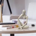 Sandstone Resin Abstract Thinker Sculpture for Decor