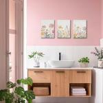 Colorful Wildflower Canvas Art Set of 3