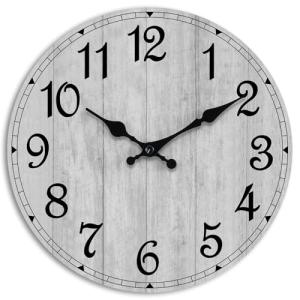 Rustic Battery-Operated Wall Clock - 8 Inch Gray
