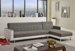 Black 5-Seater Linen Modular Sofa Bed Couch
