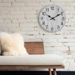 Rustic Battery-Operated Wall Clock - 8 Inch Gray