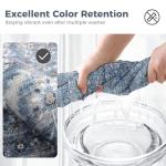 Vintage Blue 5x7 Area Rug - Washable, Non-Slip