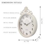 Ivory White Retro Oval Wall Clock for Home