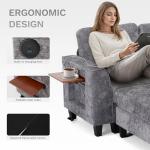 118" U-Shaped Sectional Couch with USB Ports