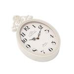 Ivory White Retro Oval Wall Clock for Home