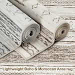 Soft Neutral Boho 5x7 Area Rug for Living Room