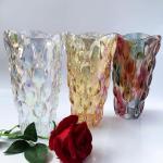 Bohemian Sparkle Glass Flower Vase 9.5 Inch