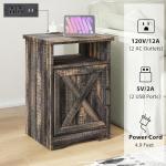 5-Piece Farmhouse Living Room Table Set with USB Ports