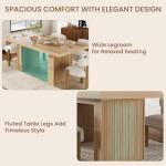 70.8" Modern Dining Table with Storage and Fluted Legs