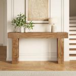 63" Oak Console Table for Entryway or Living Room