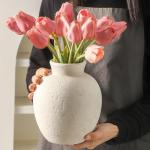 Rustic Ceramic Flower Vase for Home Decor