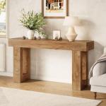 63" Oak Console Table for Entryway or Living Room