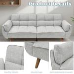 Modern Convertible Futon Sofa Bed with Pillows