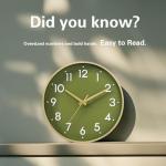 Gold 8-Inch Silent Battery Operated Wall Clock