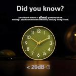 Gold 8-Inch Silent Battery Operated Wall Clock