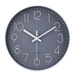 Gray 12" Silent Battery Operated Wall Clock
