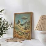 Framed Vintage Sci-Fi Cowboy Alien Wall Art