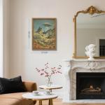 Framed Vintage Sci-Fi Cowboy Alien Wall Art