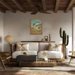 Framed Vintage Sci-Fi Cowboy Alien Wall Art