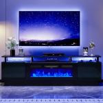 OneBlis 70" Modern TV Stand with Electric Fireplace