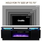 OneBlis 70" Modern TV Stand with Electric Fireplace